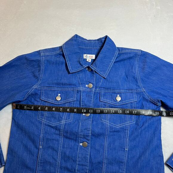 Denim&Co. Button Up Jean Jacket Size Medium Stretch Casual Western Rodeo - Picture 8 of 10